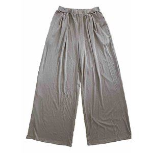 Cider Wide Leg Pant NWT  Medium Elastic Waist Pockets Preppy Career Khaki